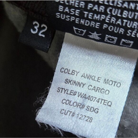 Hudson Colby Ankle Moto Skinny Cargo black stretch size 32 - Picture 9 of 11